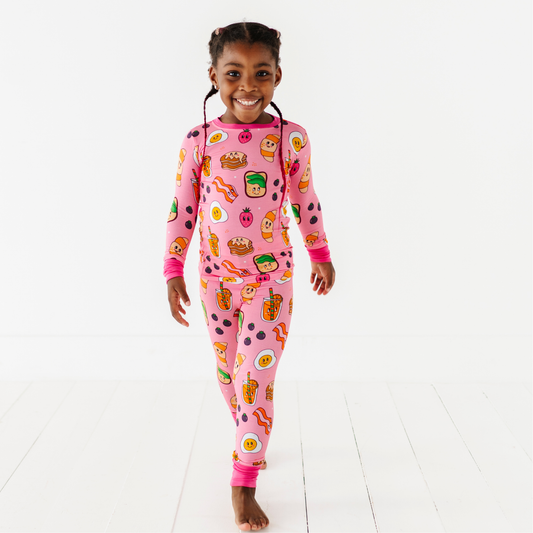 Pink Breakfast Kids Pajamas: 5/6T