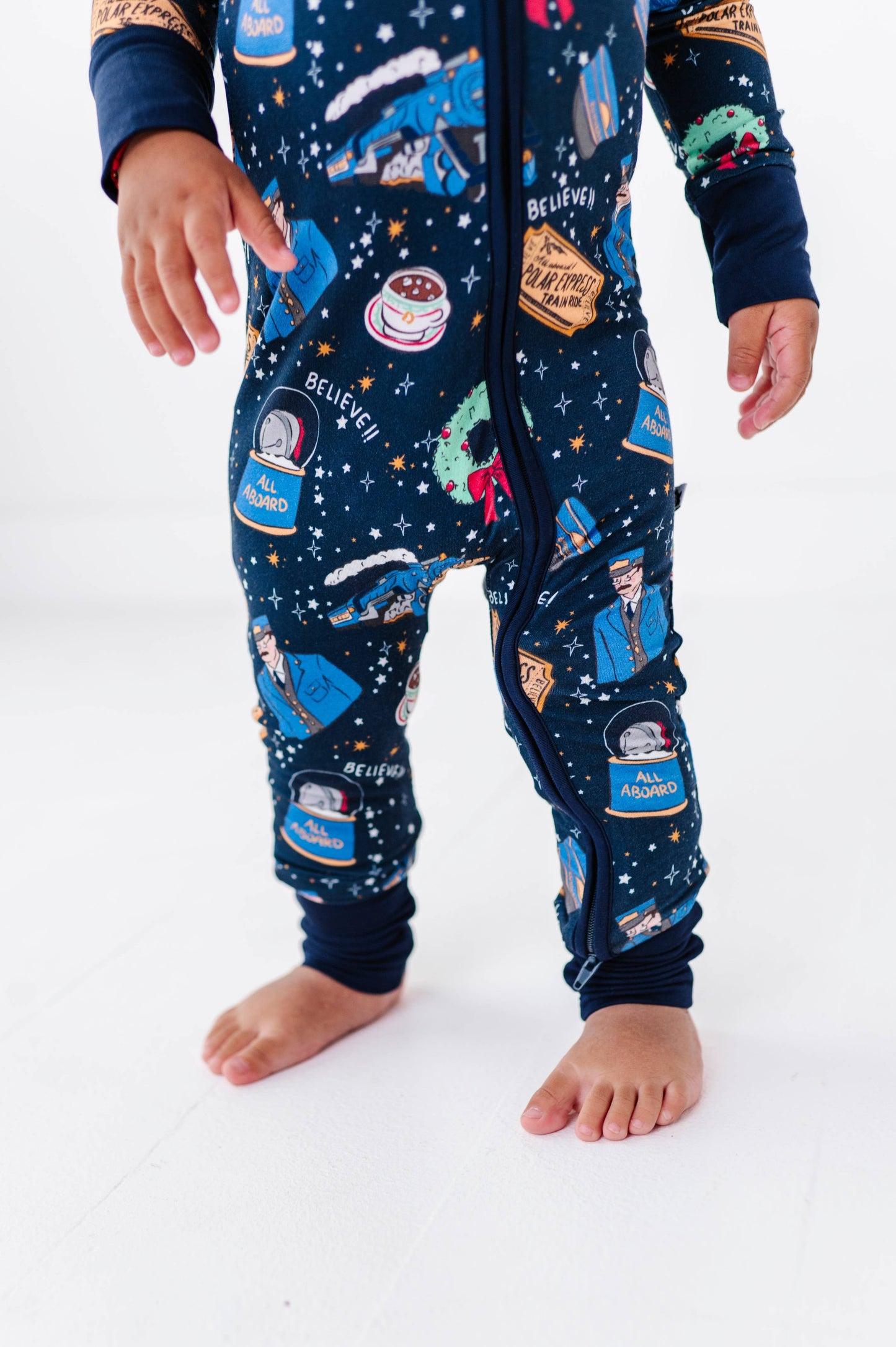 Hot Cocoa Express Convertible Footies: 18-24 Months
