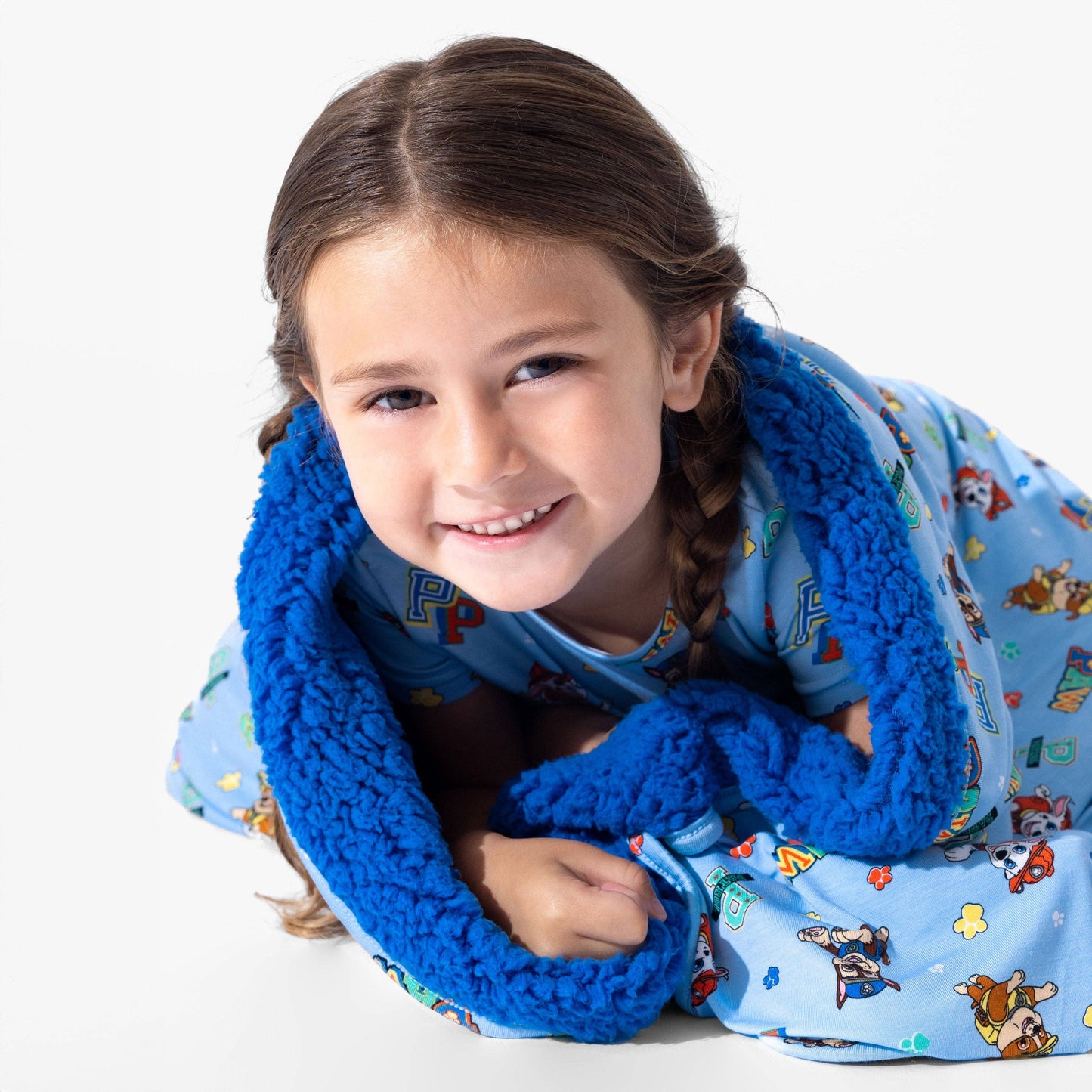 PAW Patrol: Varsity Blue Bamboo Sherpa Blanket: 45 x 60 in