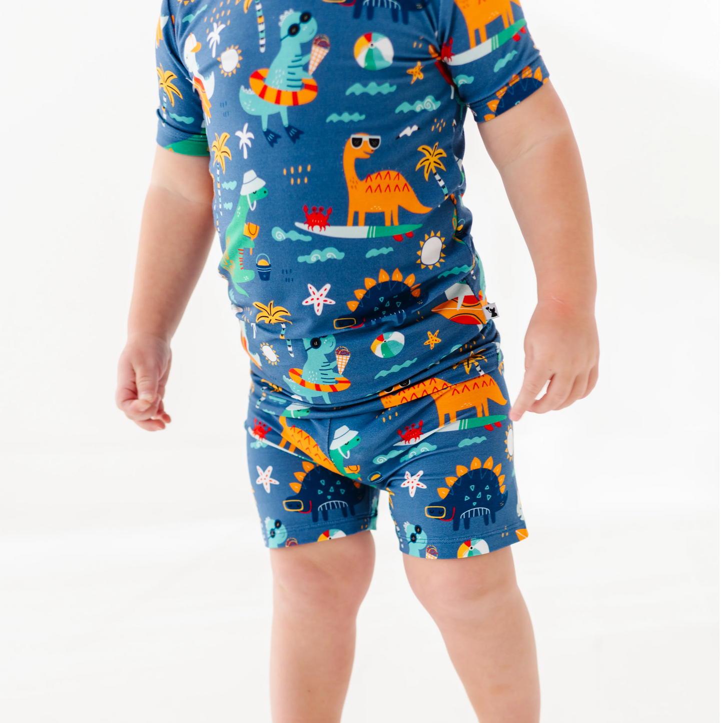 Blue Dino Toddler/Big Kid Shorts Pajamas: 3T