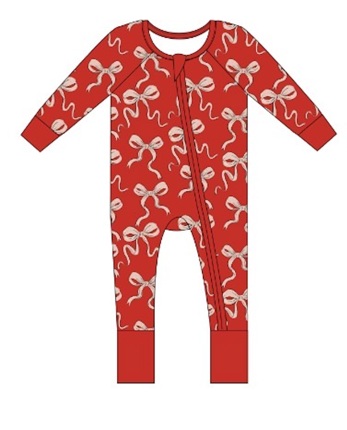 Red Bows Valentines Convertible Footies: 6-12 Months