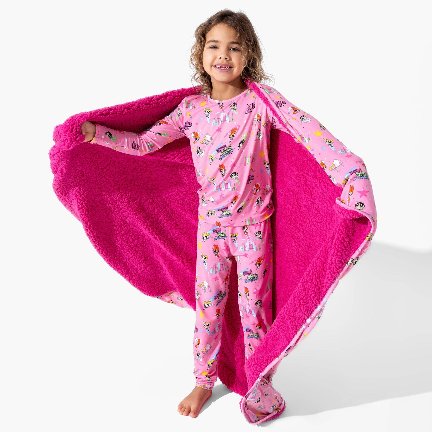 Powerpuff Girls Saving Bedtime Bamboo Sherpa Blanket: 45 x 60 in