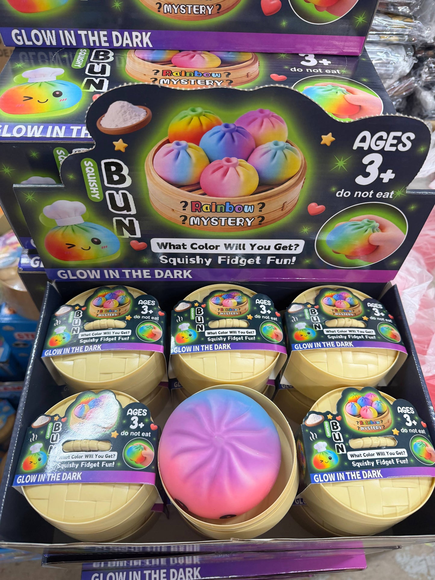 Squishy dumpling black edition rainbow GLOW sugar filled