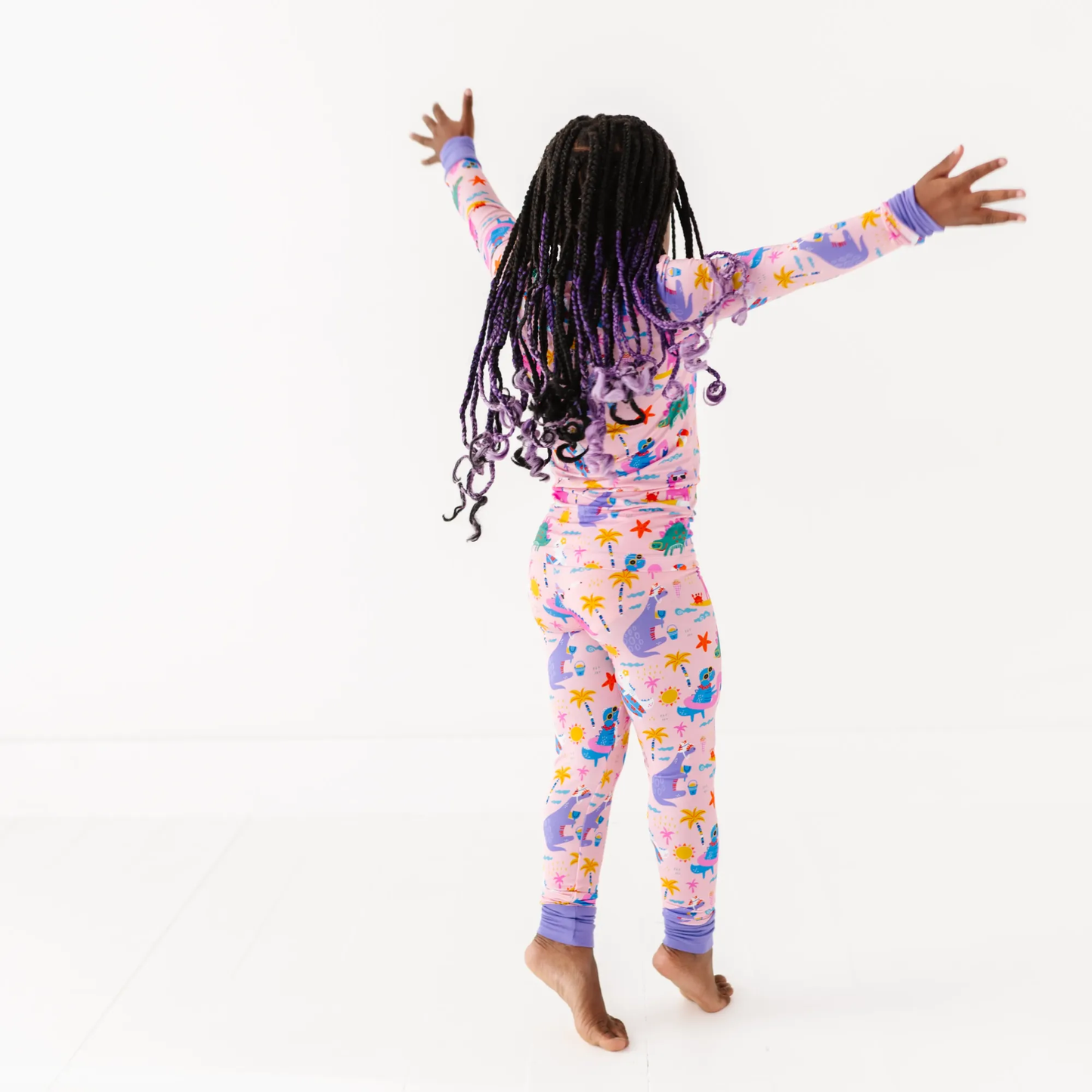 Pink Dino Kid Pajamas: 5/6T