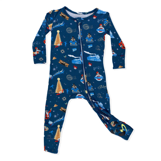 The Polar Express Bamboo Convertible Footie: 0-3 Months