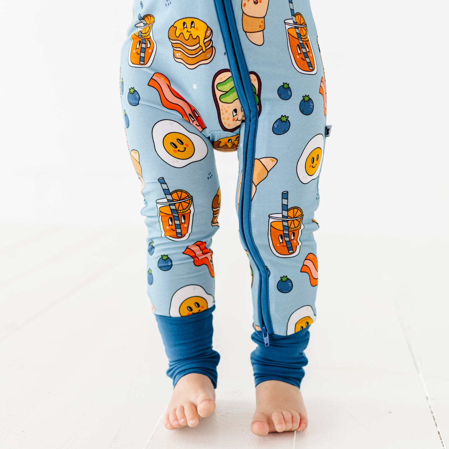 Blue Breakfast Convertible Footie: 12-18 Months