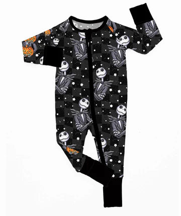 Bamboo (Connor) Zippy Romper- BOO BASH JACK BLACK