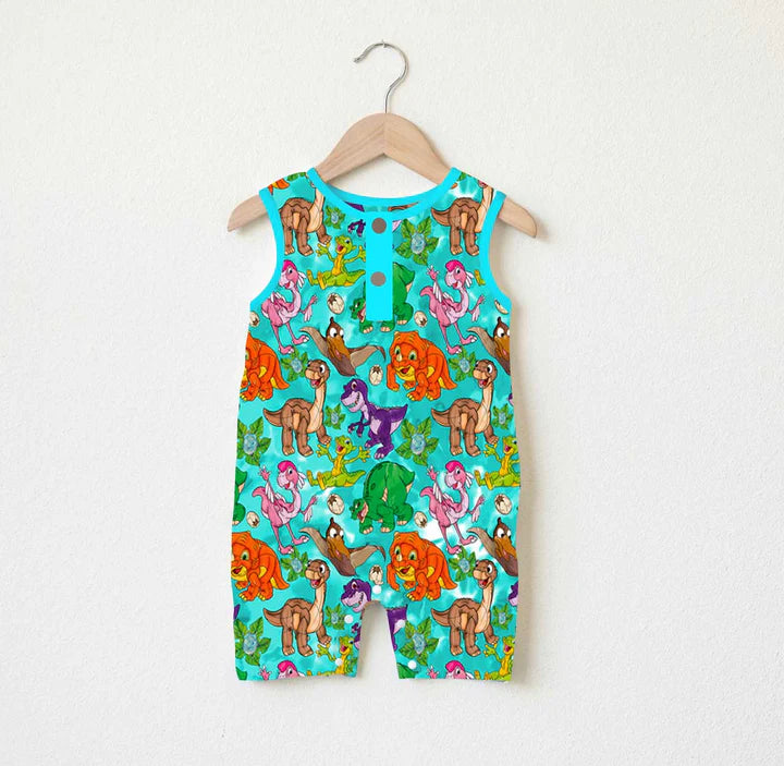 Bamboo Shortie Tank Romper (Hank)- BEAUTIFULLY BOLD LITTLE DINO