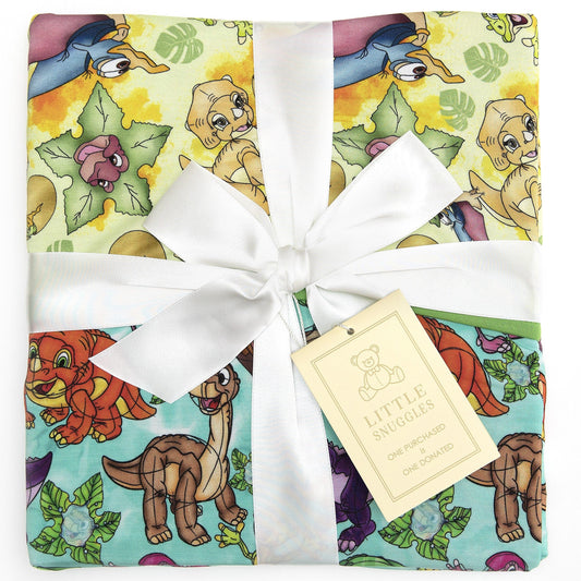 Bamboo Blanket- SMALL 40x40 Non Quilted 2 Layer- BEAUTIFULLY BOLD LITTLE DINO