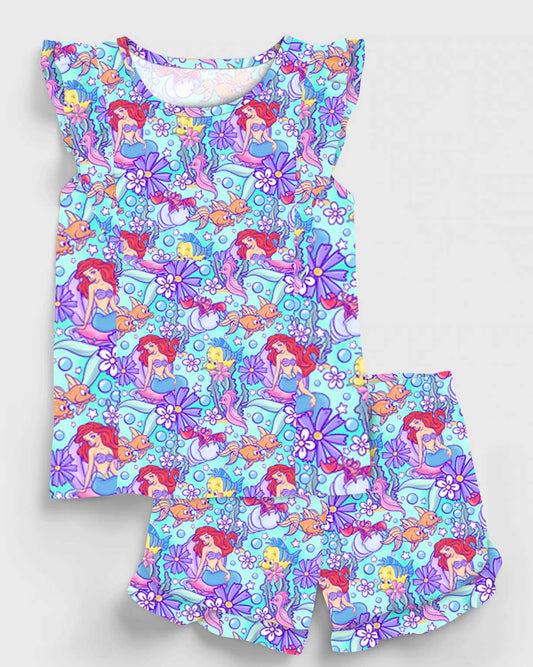 Bamboo Flutter Sleeve & Shorts Lounge Set (OLIVIA)- WHIMSY & WONDER PART OF YOUR WORLD
