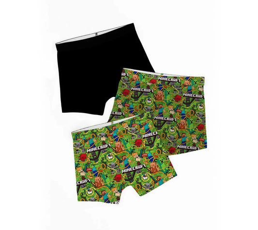 Boy's Bamboo Boxer Briefs 3 Pack- CREEPER CHAOS MINECRAFT