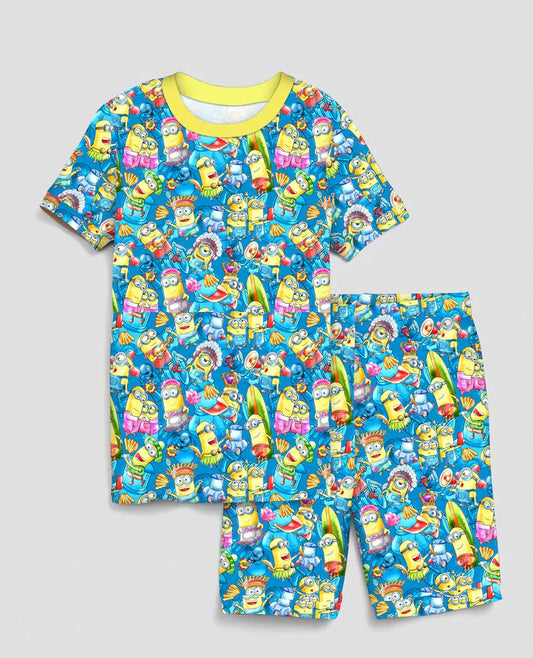 Bamboo Short Sleeve Shorts Lounge Set (Bentley)- MAGIC MOMENTS DESPICABLE