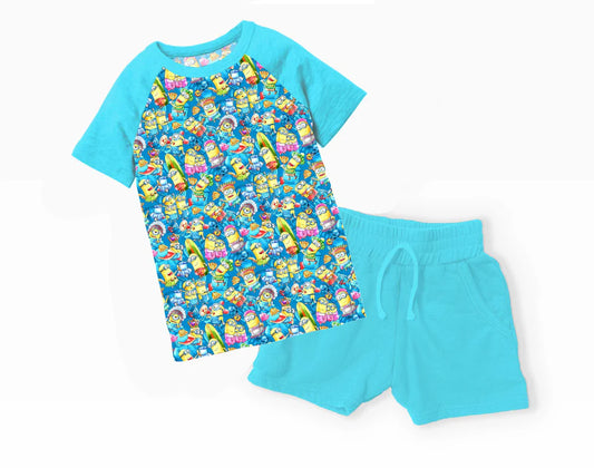 Bamboo Short Sleeve & Short Set (KNOX)- MAGIC MOMENTS DESPICABLE