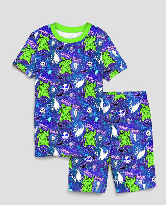 Bamboo Short Sleeve Shorts Lounge Set (Bentley)- VERY SCARY BOOGIE MONSTER
