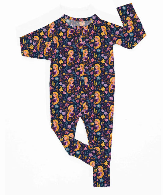 Bamboo Ruffle Zipper Romper (IVY)- GIFTS GALORE LOST PRINCESS RAPUNZEL