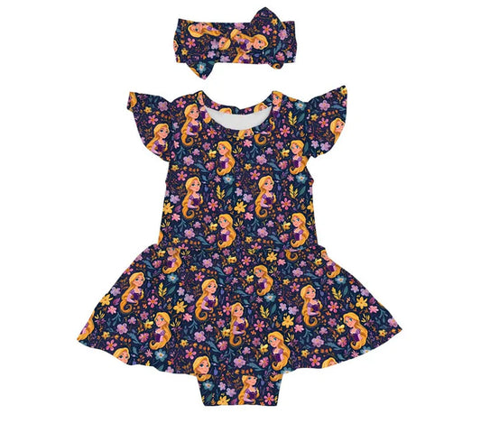 Bamboo Twirl Skirt Bodysuit with Headband (Claire)-GIFTS GALORE LOST PRINCESS