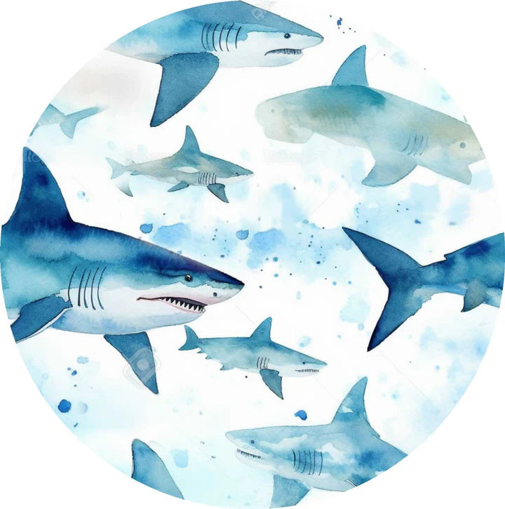 Bamboo Short Sleeve & Short Set (KNOX)- SWEET SUMMER SHARK ATTACK