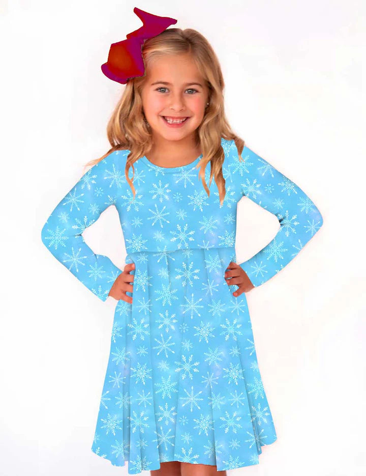 Bamboo Twirl Dress (AVA)- MERRY & BRIGHT LET IT SNOW