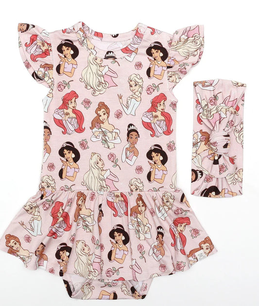 Bamboo Twirl Skirt Bodysuit with Headband (Claire)-MAGIC COLLECTION SWEETHEART PRINCESS