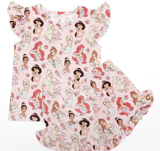 Bamboo Flutter Sleeve & Shorts Lounge Set (OLIVIA)- MAGIC COLLECTION SWEETHEART PRINCESS