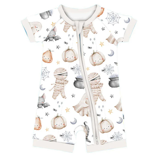 Bamboo Shorty Romper- CREEPY CUTE TRICKY TREATS