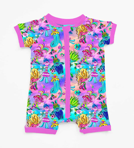 Bamboo Shorty Romper- BEAUTIFULLY BOLD DANCE DANCE DANCE TROLLS