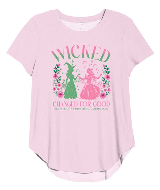 Women's Bamboo Scoop Neck Short Sleeve Top- FANTASY WICKED