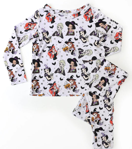 Bamboo (Willow) Long Sleeve Lounge Set-BOO BASH WICKED PRINCESS
